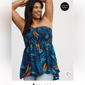 Torrid Smocked Tube Top Size 5 NWT